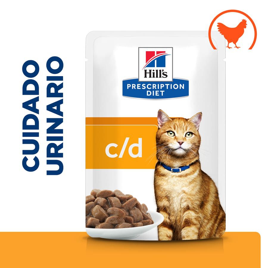 12 sobres x 85 g Hill's Prescription Diet Urinary Care c/d Pollo sobre para gatos, , large Imagen numero 2